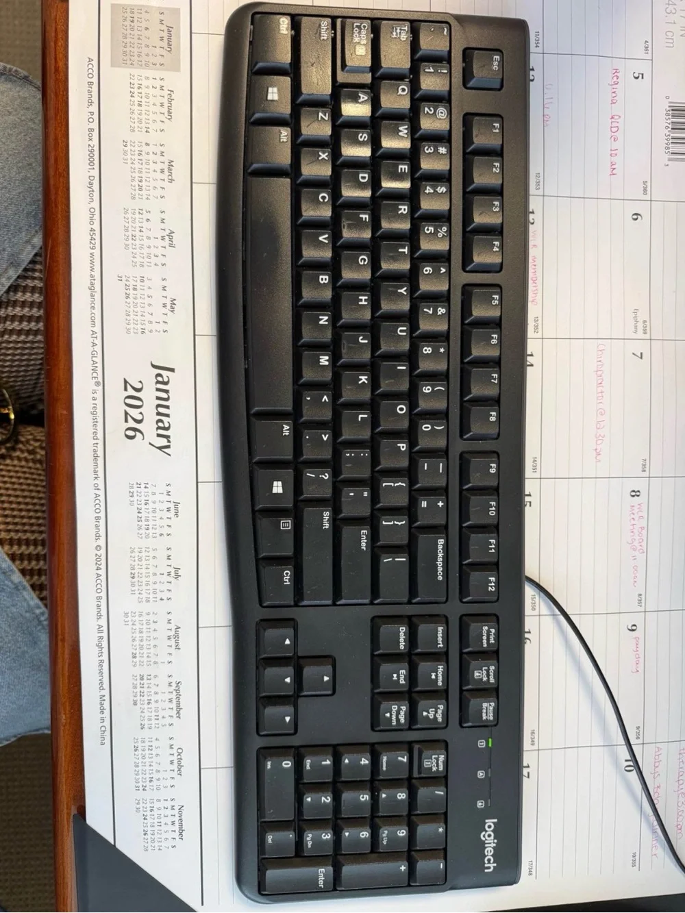 Logitech Black Wired Full-Size Keyboard with Numeric Keypad & Mouse